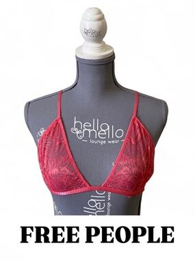HP🔥NWOT Free People Everyday Triangle Lace Sheer Pink Bralette